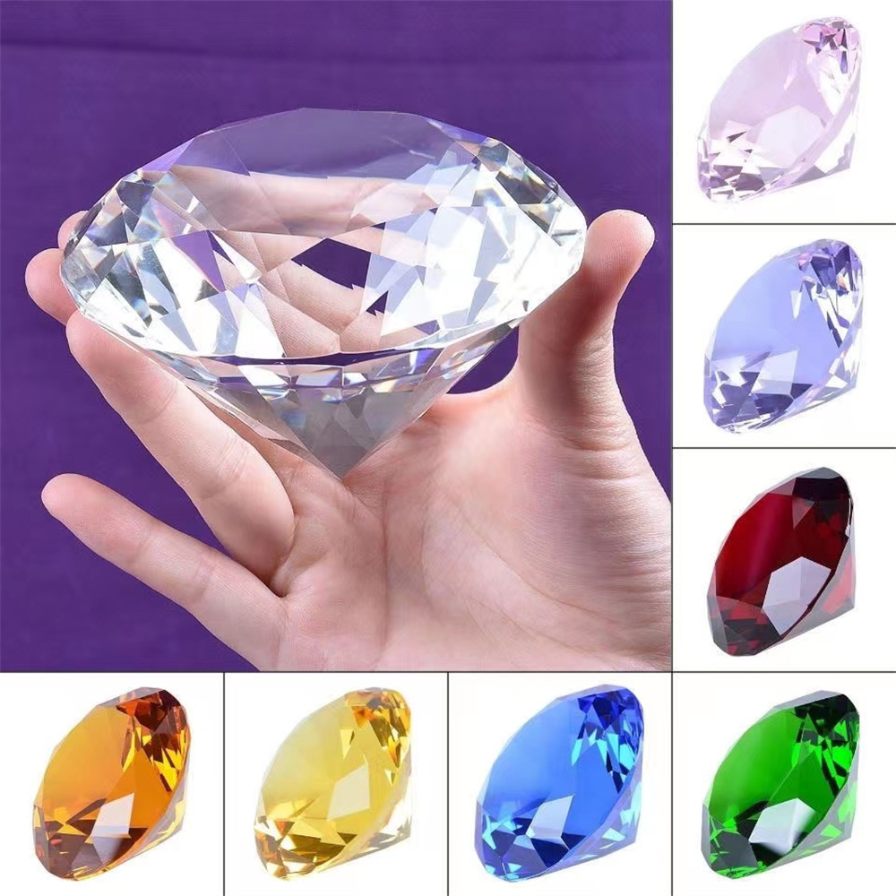 Paper Weight Crystal - 크리스탈 다이아몬드 모양의 문진 장식 컷