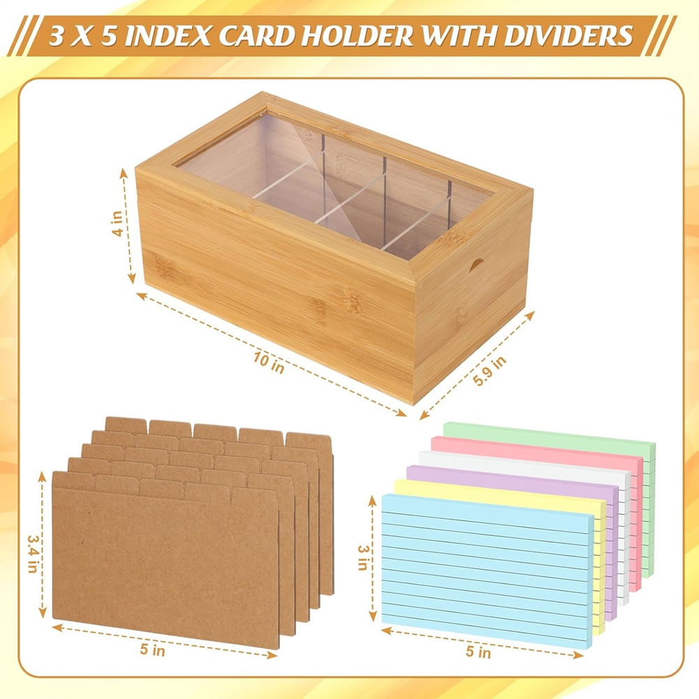 ABUA 대나무 인덱스 카드 정리함, 3x5 인덱스 카 - Card Index Box 리뷰 및 가격